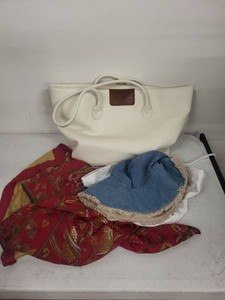 Womens Accessories Lot Tote Bag Sun Hats Perry Ellis Floral Scarves