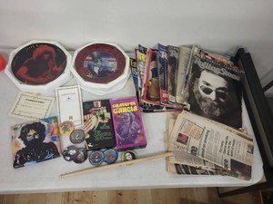 Jerry Garcia & Grateful Dead Collection  Rolling Stone #100 Jerry Garcia Cover, 2 Limited Plates, Relix MagazinesNewspapers VHS Videos, Pins & Ephemera