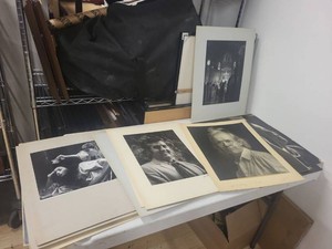 Lot of Vintage Black & White Photographic Portrait Prints Mounted Signed