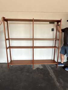 Mid Century Modern Teak Open Bookcase Display Shelving Unit