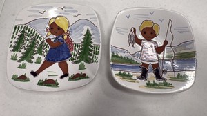 Handmade in NorwayGirl in nature plates
