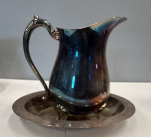 Metal Vase with Bowl stand