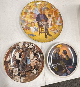 Norman Rockwell Three Plate SetThe Ghent CollectionFine China by Viletta