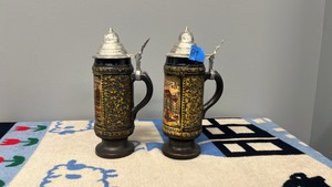 vintage lidded beer steins