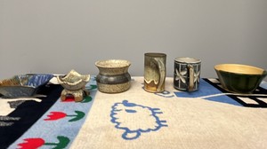 Vintage Studio Pottery Lot  6 Piece Assorted Mugs, Bowls & Small Dishes