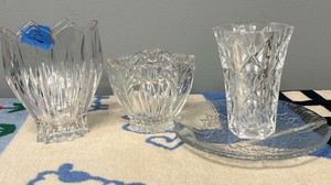 Vintage Clear Cut Glass & Crystal Miscellaneous Decor Lot