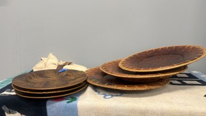Vintage Rustic Brown Pinecone Plates