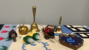 Brass Apple & Hand Bells, NFL Packers Wine Stoppers
