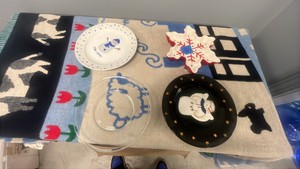 Winter Holiday Dessert Plates