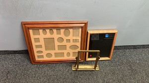 Large 16 Opening Collage Mat, Shadow Box, & Brass Frame