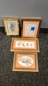 Framed Art Prints Gold Frames Floral Butterfly Cottagecore