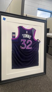 Framed and signed Karl Anothny Towns Jersey