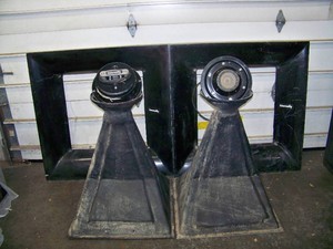 (PAIR) Vintage Community M4 Professional Audio 4 Compression Drivers & Horns - one driver has crack along edge
