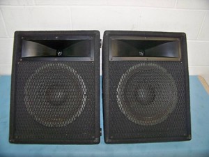 (PAIR) Vintage Carvin 722 Passive 2-Way Professional Stage Floor Monitor & PA Speakers