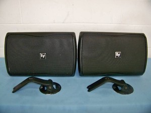 (2) EV Electro-Voice ZX1i-90 Two-Way Full-Range Compact 8 Indoor & Outdoor (Weather Resistent) Pro Audio Loudspeakers  Speakers with QuickSAM Mounting Brackets