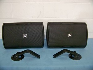 (2) EV Electro-Voice ZX1i-90 Two-Way Full-Range Compact 8 Indoor & Outdoor (Weather Resistent) Pro Audio Loudspeakers  Speakers with QuickSAM Mounting Brackets