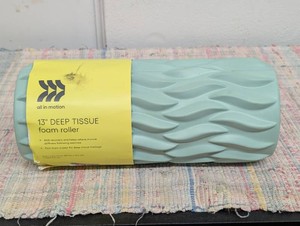 13 Deep Tissue Foam Roller - Aqua Blue - All In Motion EVA Material, Whole Body Use