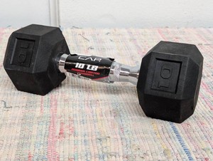 CAP 10lbs Coated Hex Dumbbell with Contoured Handle