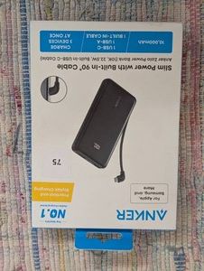 Anker 10000 mAh Power Delivery 22.5W built in C Cable
