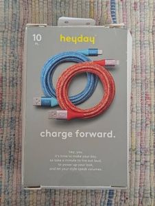 10ft USB-A to Lightning Braided Cable - 2pk - heyday Turquoise Poppy