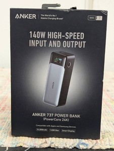 Anker 24000mAh 140W GaN Prime Power Bank - Silver USB & USB-C Charging, Quick Charge