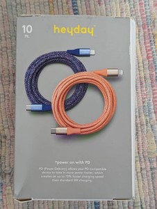 10 USB-C to Lightning Braided Cable - 2pk - heyday Peach Future Dusk