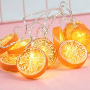BRAND NEW FUN DAY ORANGE TWINKLE STRING LIGHTS, 10 LIGHTS SHAPED AS ORANGE SLICE