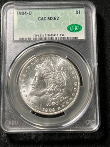 1904-O US MORGAN SILVER DOLLAR CAC MS62
