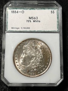 1884-O US MORGAN SILVER DOLLAR SLABBED MS63
