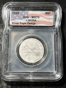 2026 110TH TROY OZ .999 FINE SILVER AMERICAN EAGLE DESIGN ICG-MS70