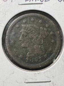 1851 BRAIDED HAIR LARGE CENT