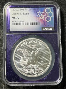 1 TROY OZ .999 FINE SILVER LIBERTY EAGLE ROUND NGC MS 70