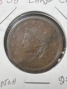 1838 US CORONET HEAD LARGE CENT
