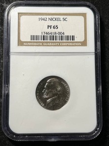 1942 US PROOF JEFFERSON NICKEL NGC PF65