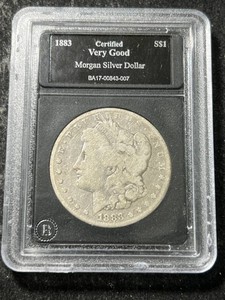 1883 US MORGAN SILVER DOLLAR SLABBED VG