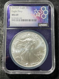 2025 AMERICAN SILVER EAGLE NGC MS69