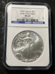 2007 AMERICAN SILVER EAGLE NGC MS69
