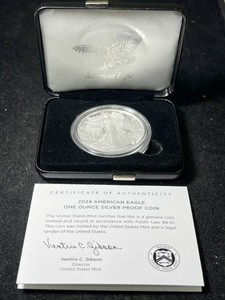 2024 PROOF AMERICAN SILVER EAGLE IN ORIGINAL MINT BOX