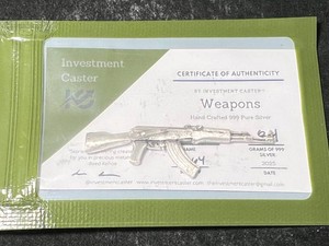 8.4 GRAMS .999 FINE SILVER AK47