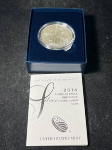 2014 AMERICAN SILVER EAGLE IN ORIGINAL MINT BOX
