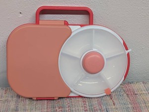 GoBe Kids 2-in-1 Bento Style Lunchbox with Small Snack Spinner Flip - Pink