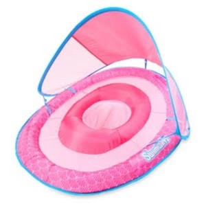 Swimways Sun Canopy Spring Float with Hyper-Flate Valve Baby Pool Lounger