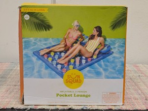 Pocket Lounge - Sun Squad Water Floats for Age 14, PVC, 2 Person Capacity