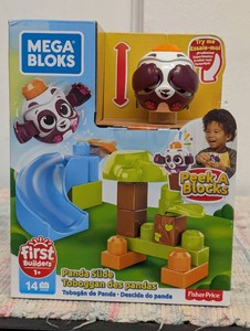 Mega Bloks Peek A Blocks Panda Slide, Colorful Building Set