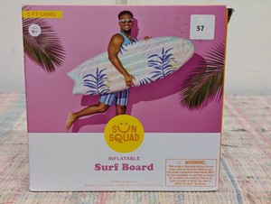Sun Squad Inflatable Surf Board Pool Float Raft Lounger 5 Feet Long New