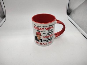 Novelty Trump Great Wife Coffee Mug �� Red & White Ceramic �� Funny Gift �� New
