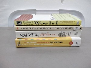 Lot of 4 Writing & Grammar Books �� Norton Field Guide, Woe Is I, Now Write Mysteries & A Writers Workbook �� PB
