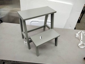 Hearth & Hand with Magnolia Wood Step Stool �� Gray �� Fold-Out Step �� 18 in. �� New with Tags