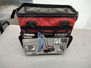 Husky 18 in. Rolling Tool Tote �� RedBlack �� Telescoping Handle & Wheels �� 600 Denier SpunTuff