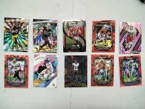 Lot of 10 Panini NFL Football Cards �� Prizm, Select, Mosaic, Prestige & Rookies & Stars �� Red Cracked Ice Parallels